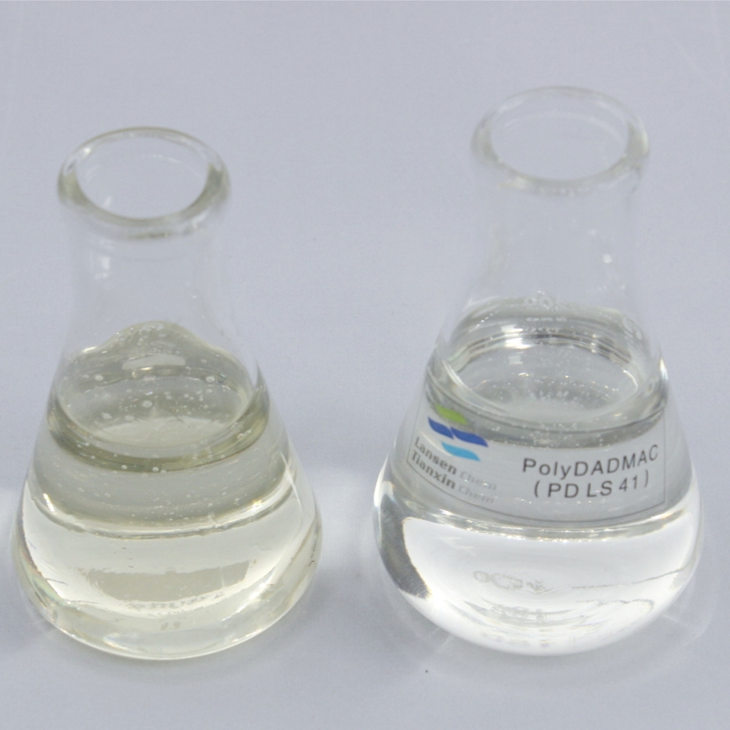 polymer dadmac lỏng 40% Polydadmac Ammonium Coagulant Polymer polyDCD các chất đông hữu cơ ứng dụng lọc