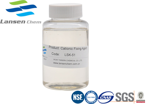 Chất cố định thuốc nhuộm cation Chất lỏng màu sáng Dính Chất lỏng bậc bốn Amoni Cation Polyme